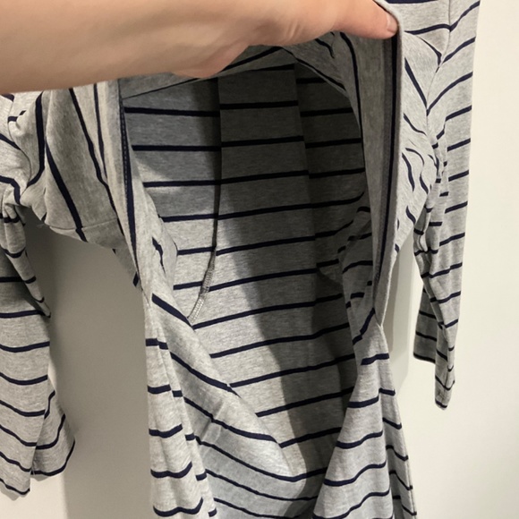 NWOT grey stripe maternity/nursing dress - Picture 3 of 5